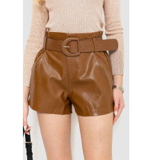 Шорти жіночі з екошкіри, колір коричневий, 186R6750 Шорти жіночі з екошкіри, колір коричневий, 186R6750