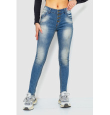 Джинси жіночі з потертостями, колір синій, 244RS04