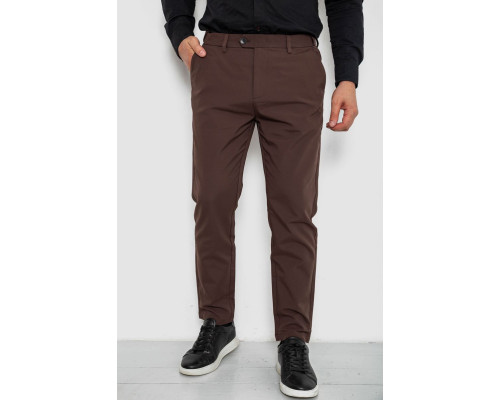 Брюки мужские классические однотонные, цвет коричневый, 157RU06-007