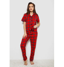 Жіноча піжама в клітину, колір червоний, 219RP-320
