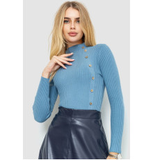 Водолазка жіноча в рубчик, колір джинс, 204R045