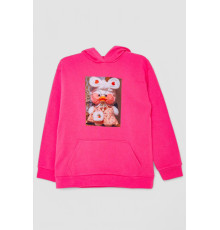 Худі дитячий на флісі з принтом, колір рожевий, 102R1525