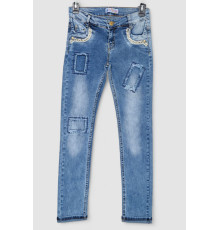 Джинсы для девочек, цвет синий, 247R3809