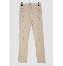 Джинсы для девочки, цвет бежевый, 247R10041