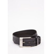 Чорний чоловічий ремінь, із шкірзаму, 196R40Y1W12 Чорний чоловічий ремінь, із шкірзаму, 196R40Y1W12