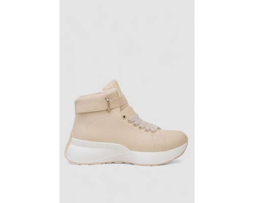 Ботинки женские зимние на меху, цвет бежевый, 248RXM26