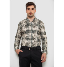 Сорочка чоловіча з принтом, колір оливковий, 214R1038