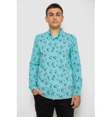 Сорочка чоловіча з принтом, колір бірюзовий, 214R1043