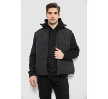 Жилет чоловічий однотонний утеплений, колір чорний, 244RF2-2