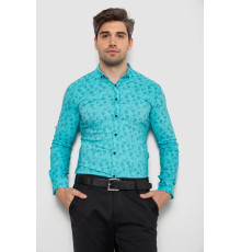 Сорочка чоловіча з принтом, колір бірюзовий, 214R1029