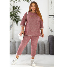 Костюм жіночий домашній, колір бордовий, 257R44