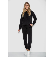 Спорт костюм женский на флисе, цвет черный, 241R1530