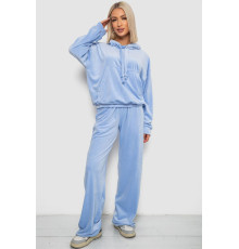 Спортивний костюм жіночий велюровий, колір блакитний, 241R2001-20