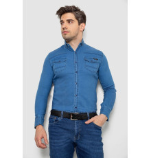 Рубашка мужская джинсовая, цвет синий, 214R802