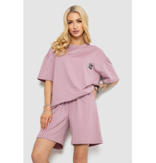 Костюм жіночий повсякденний, колір пудровий, 241R5004