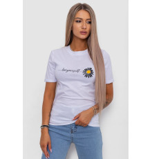 Футболка жіноча з принтом, колір білий, 238R01632 Футболка жіноча з принтом, колір білий, 238R01632