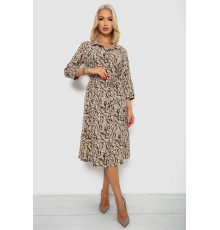 Сукня софт на ґудзиках з принтом, колір мокко, 230R117