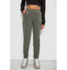 Спортивні штани жіночі на флісі, колір хакі, 238R58641-3