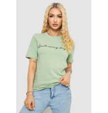 Футболка женская с принтом, цвет оливковый, 241R130