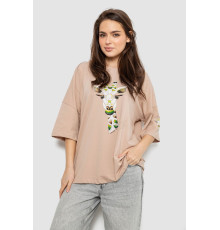 Футболка жіноча з принтом, колір бежевий, 244R2012