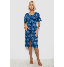 Халат жіночий на блискавці з принтом, колір синій, 257R1030-1