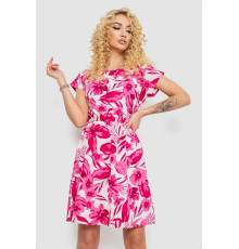 Сукня з принтом, колір біло-рожевий, 214R0225-2