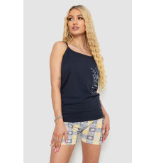 Жіноча піжама з принтом, колір темно-синій, 238R3052