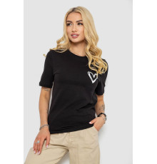 Футболка женская с принтом, цвет черный, 241R128
