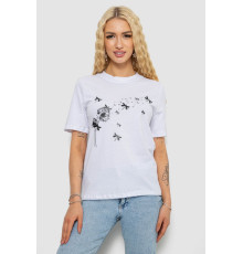 Футболка женская с принтом, цвет белый, 241R1828