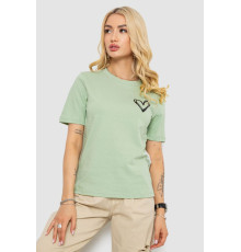 Футболка женская с принтом, цвет оливковый, 241R128