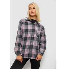 Сорочка жіноча в клітинку, колір сірий, 244R1070-2