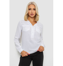 Блуза однотонна, колір білий, 230RR-96