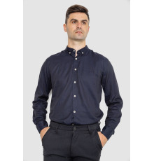Рубашка мужская котоновая повседневная, цвет темно-синий, 247R410 Рубашка мужская котоновая повседневная, цвет темно-синий, 247R410