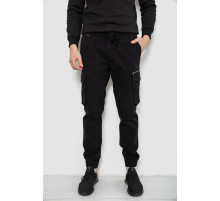 Штани чоловічі однотонні, колір чорний, 244R1641