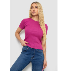 Футболка женская в рубчик, цвет фуксия, 238R123-2