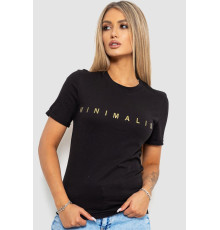 Футболка женская с принтом, цвет черный, 238R57379
