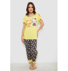 Пижама женская с принтом, цвет желтый, 243R903067