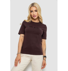 Футболка женская с принтом, цвет шоколадный, 241R134