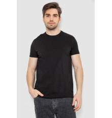 Футболка мужская однотонная батал, цвет черный, 244R2406