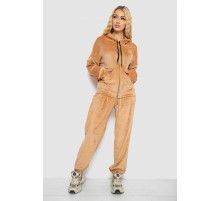 Спортивний костюм жіночий велюровий, колір темно-бежевий, 238R107-1