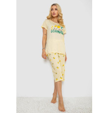 Піжама жіноча з принтом, колір жовтий, 243R7054