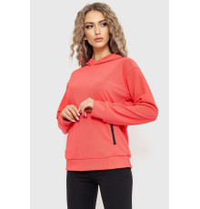 Худі жіночий з капюшоном, колір кораловий, 182R8030 Худі жіночий з капюшоном, колір кораловий, 182R8030