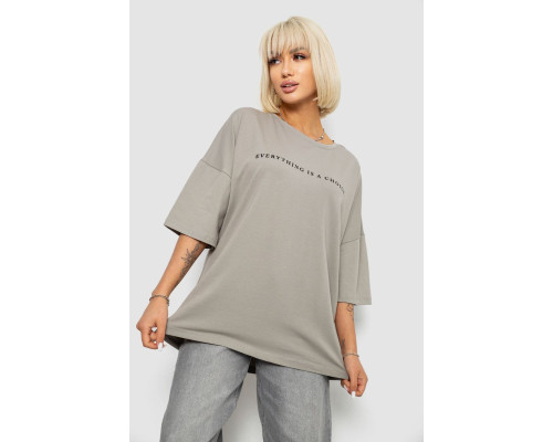 Футболка жіноча з принтом, колір сірий, 244R2020