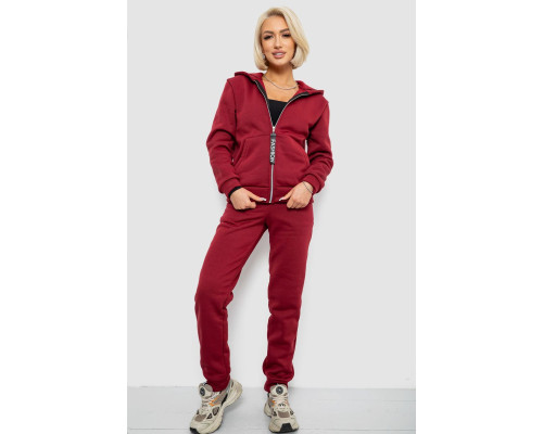 Спортивний костюм жіночий на флісі, колір бордовий, 257R86