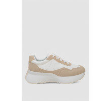 Кроссовки женские, цвет бело-бежевый, 248RXM40