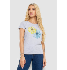 Футболка жіноча з принтом, колір сірий, 244R2215 Футболка жіноча з принтом, колір сірий, 244R2215