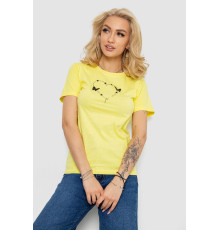 Футболка женская с принтом, цвет желтый, 238R559