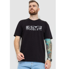 Футболка мужская батал, цвет черный, 208R014