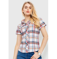 Сорочка жіноча в клітку, колір молочно-коричневий, 230R061-11 Сорочка жіноча в клітку, колір молочно-коричневий, 230R061-11