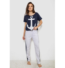 Піжама жіноча, колір синій, 243R1488-005